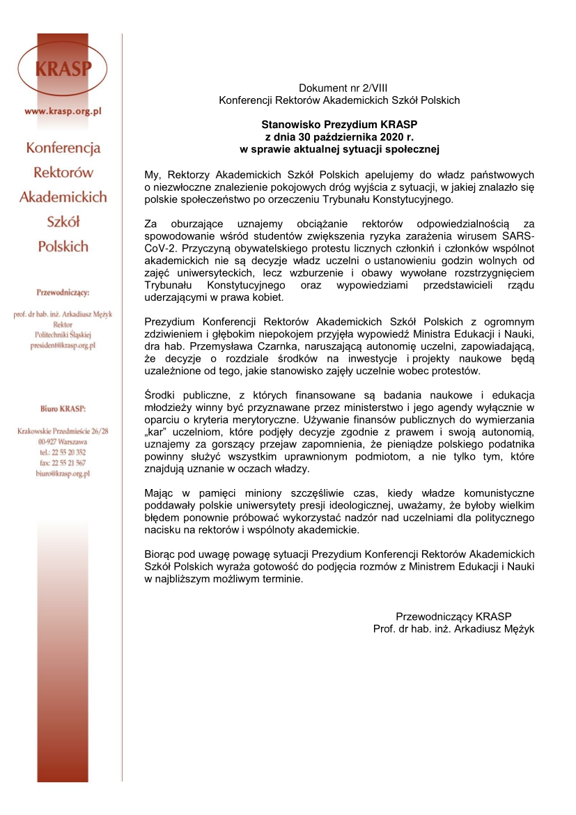Apel KRASP 30.10.2020